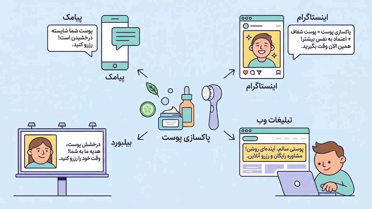 متن تبلیغ پاکسازی پوست