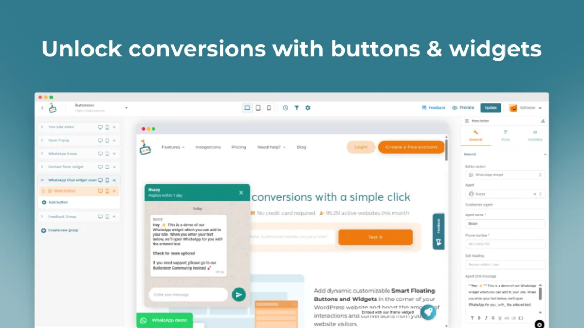 محیط Buttonizer برای طراحی دکمهها و ابزارکهای شناور ارتباطی